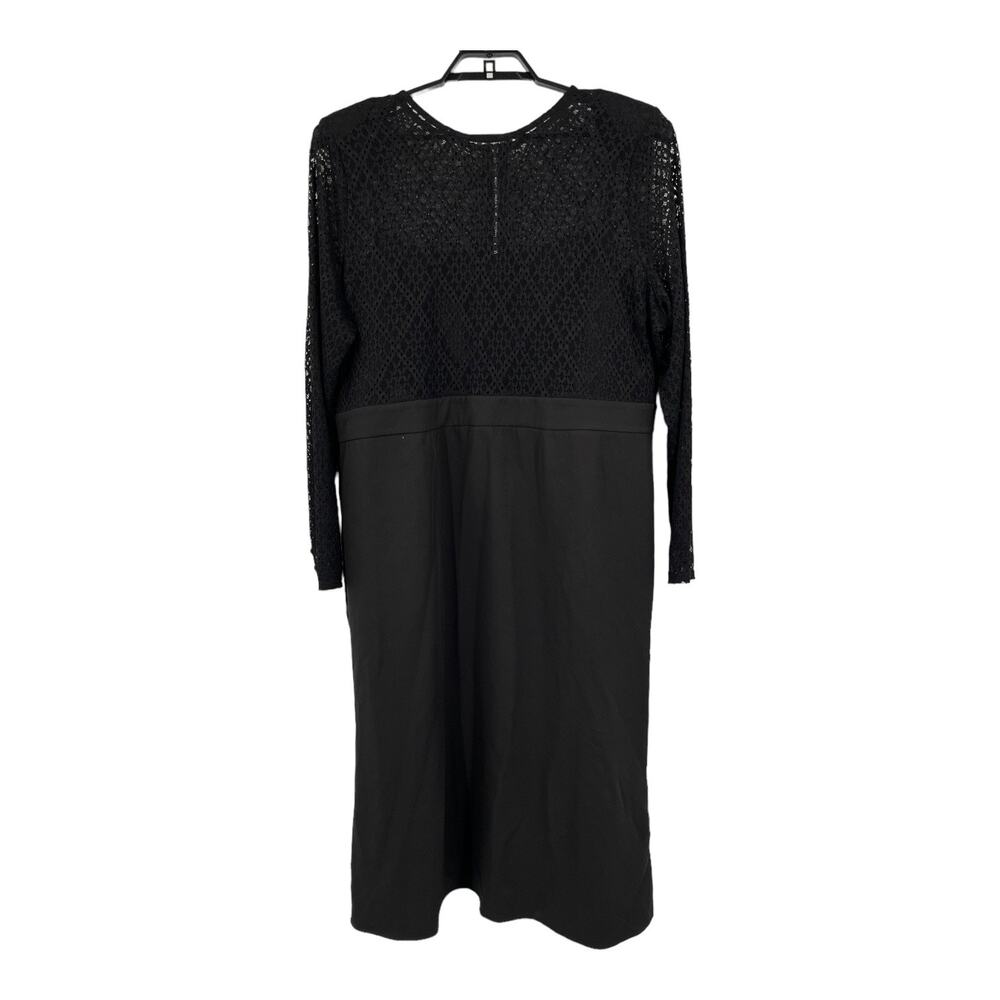 Buxom Curvy Dress lace midi long sleeve black size 3X